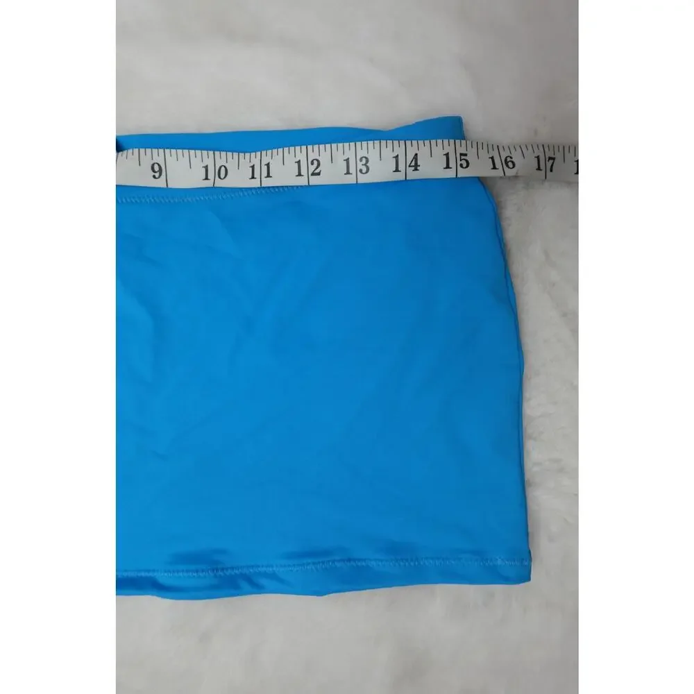 Skims Recycled Swim Micro Mini Skirt in Turquoise size small
